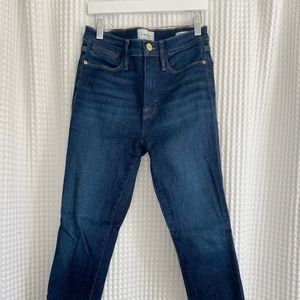 Frame Le High Skinny Crop Medium Wash Size 27